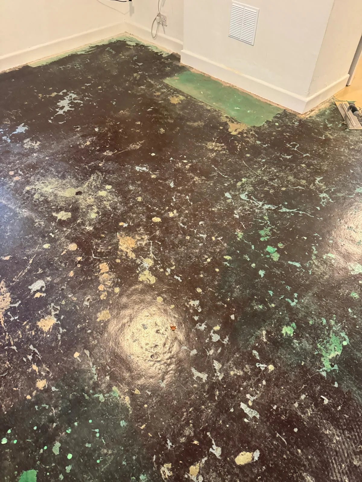 Existing floor surface before preparation