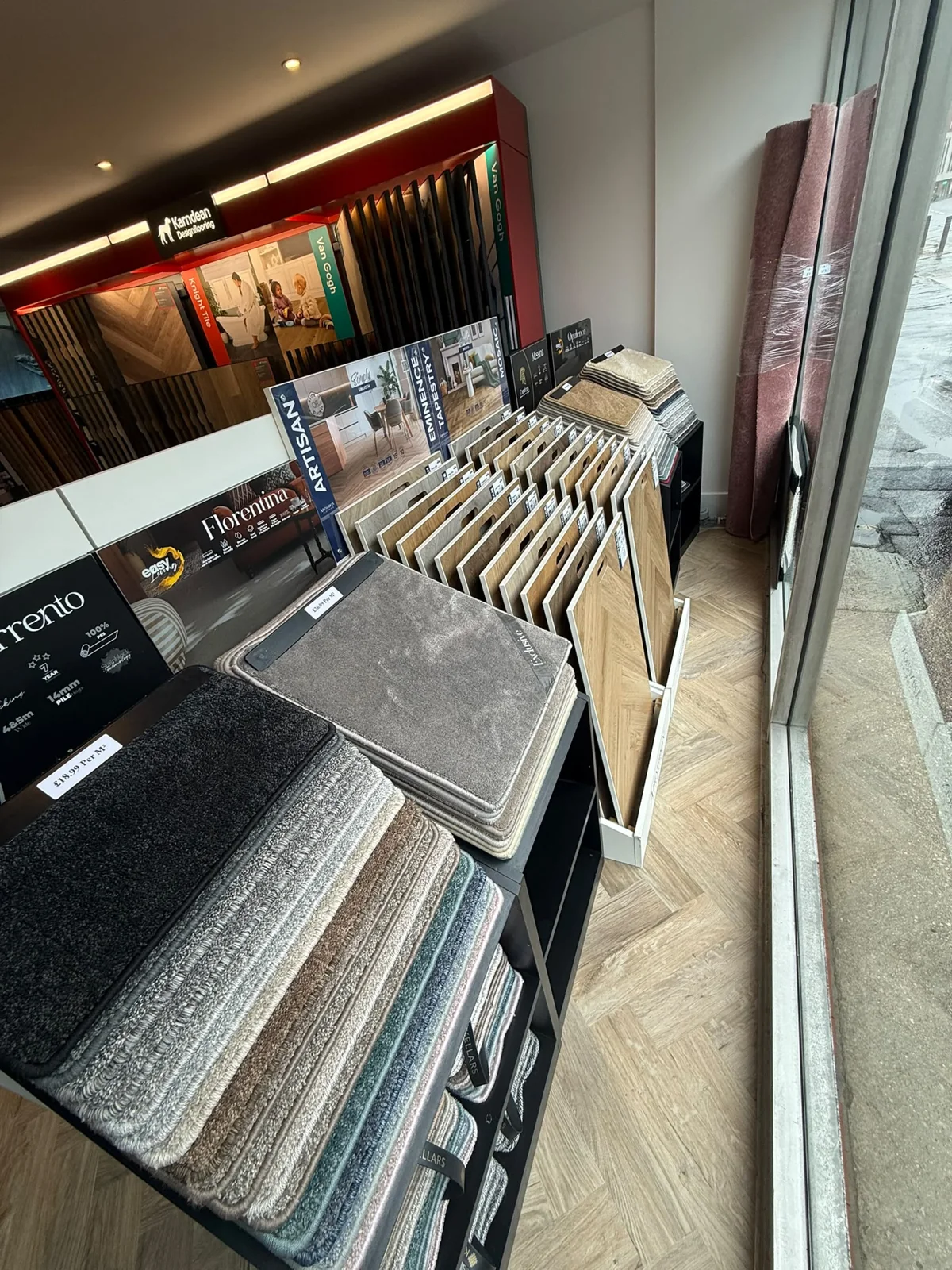 Carpet and flooring samples to compare in store