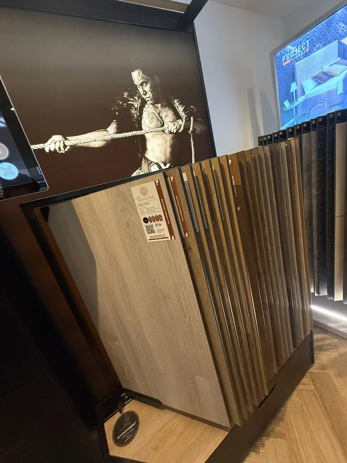 Invictus flooring displays in our showroom
